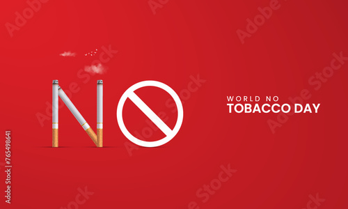 World No Tobacco Day, Cigarettes kills human, No tobacco creative concept, design for banner, poster template, 3D Illustration
