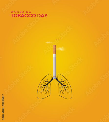 World No Tobacco Day, Human lungs and cigarette, Damage lungs, no tobacco day creative concept.