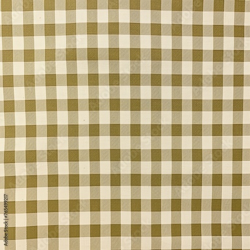 The gingham pattern on an olive and white background