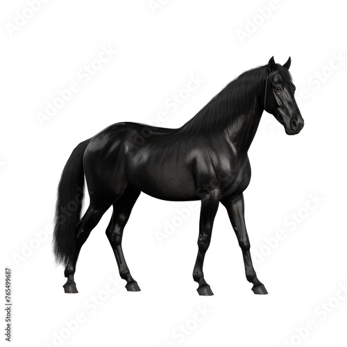 Beautiful horse looking isolated on white