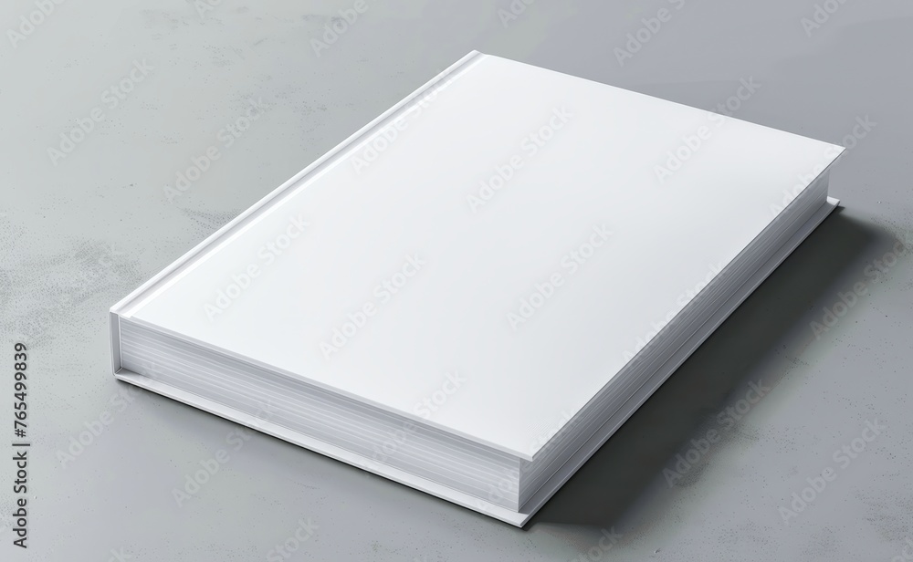 Closed Blank Book Resting on a Clean White Surface Closed Blank Book Resting on a Clean White Surface