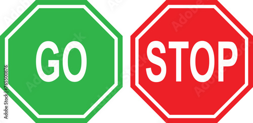 Stop and Go traffic signs vector
