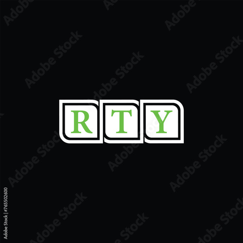 RTY three letter iconic academic logo design vector template. monogram, abstract, school, college, university, graduation cap symbol logo, shield, model, institute, educational, coaching canter, tech