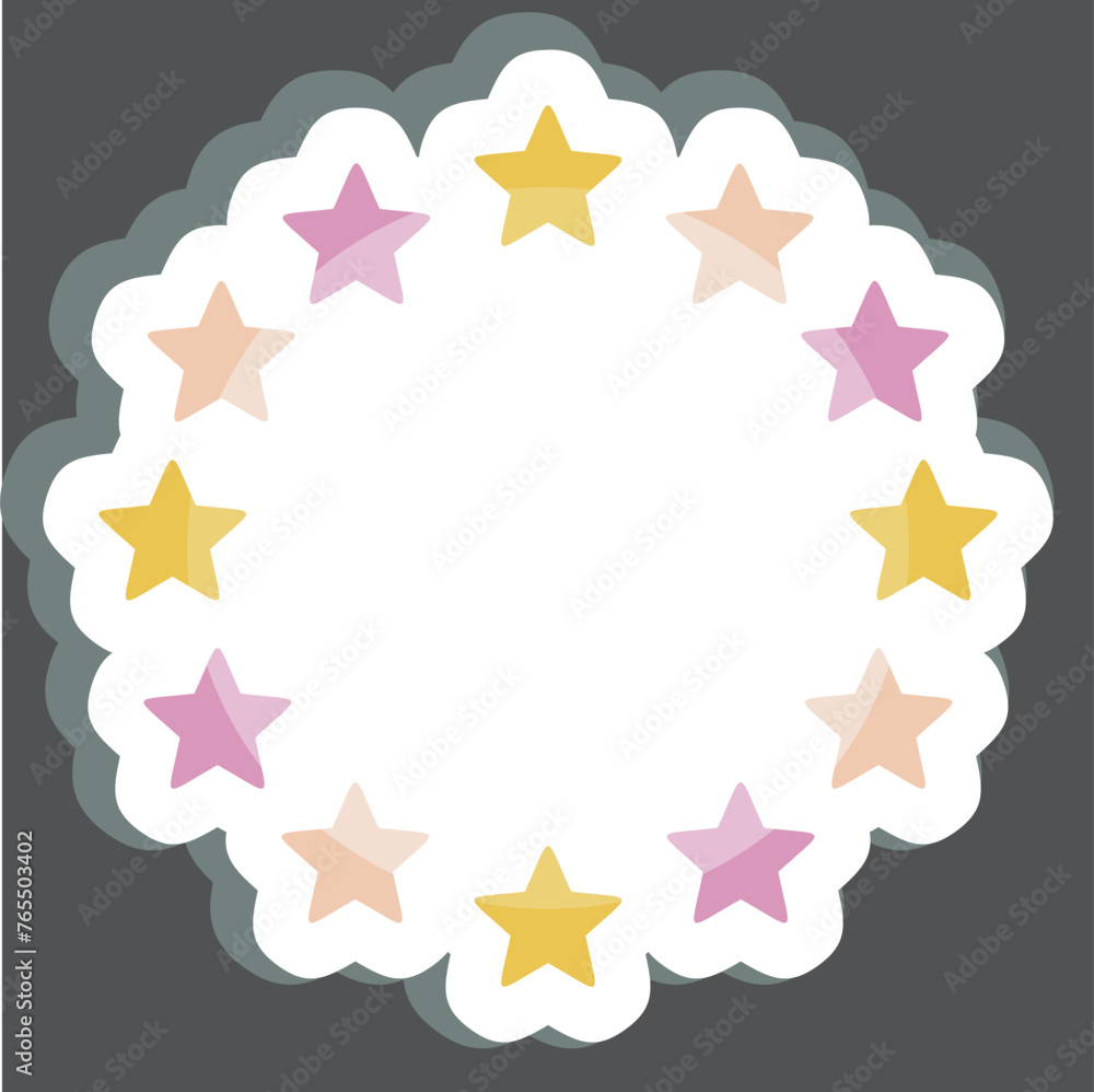 Sticker EU Stars. related to Stars symbol. simple design editable. simple illustration. simple vector icons Sticker EU Stars. related to Stars symbol. simple design editable. simple illustration. simple vector icons