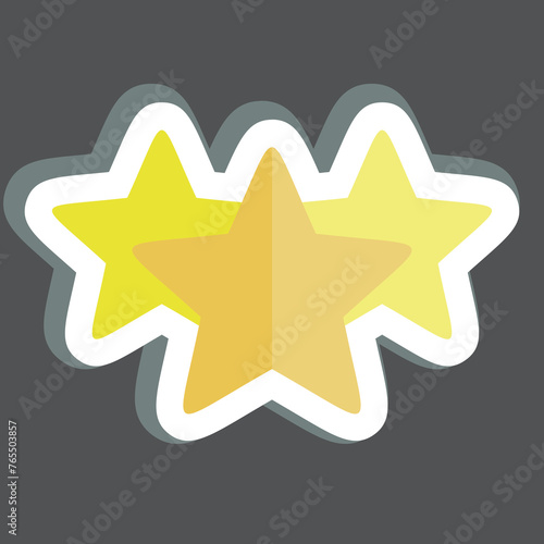 Sticker Three Stars. related to Stars symbol. simple design editable. simple illustration. simple vector icons