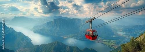 Mountian summit cable vehicle that travels many kilometres