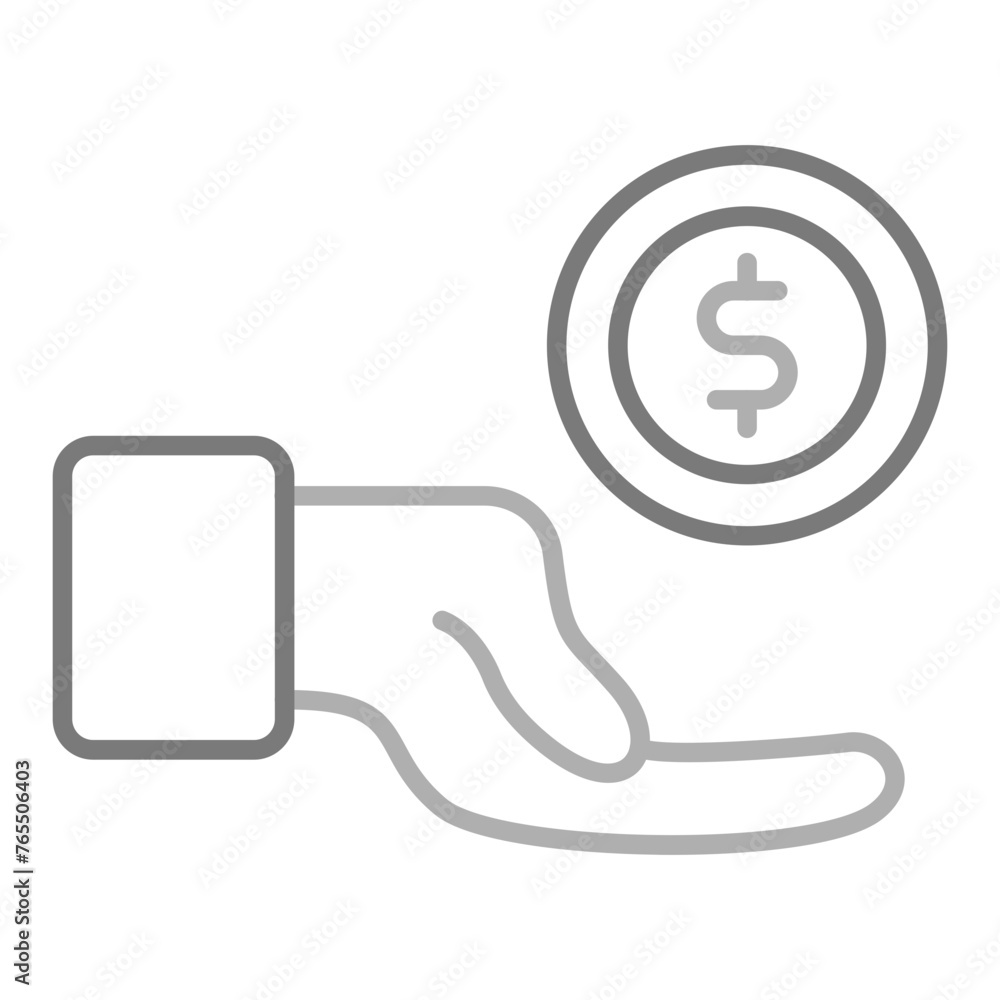 Hand Holding Coin Icon Hand Holding Coin Icon