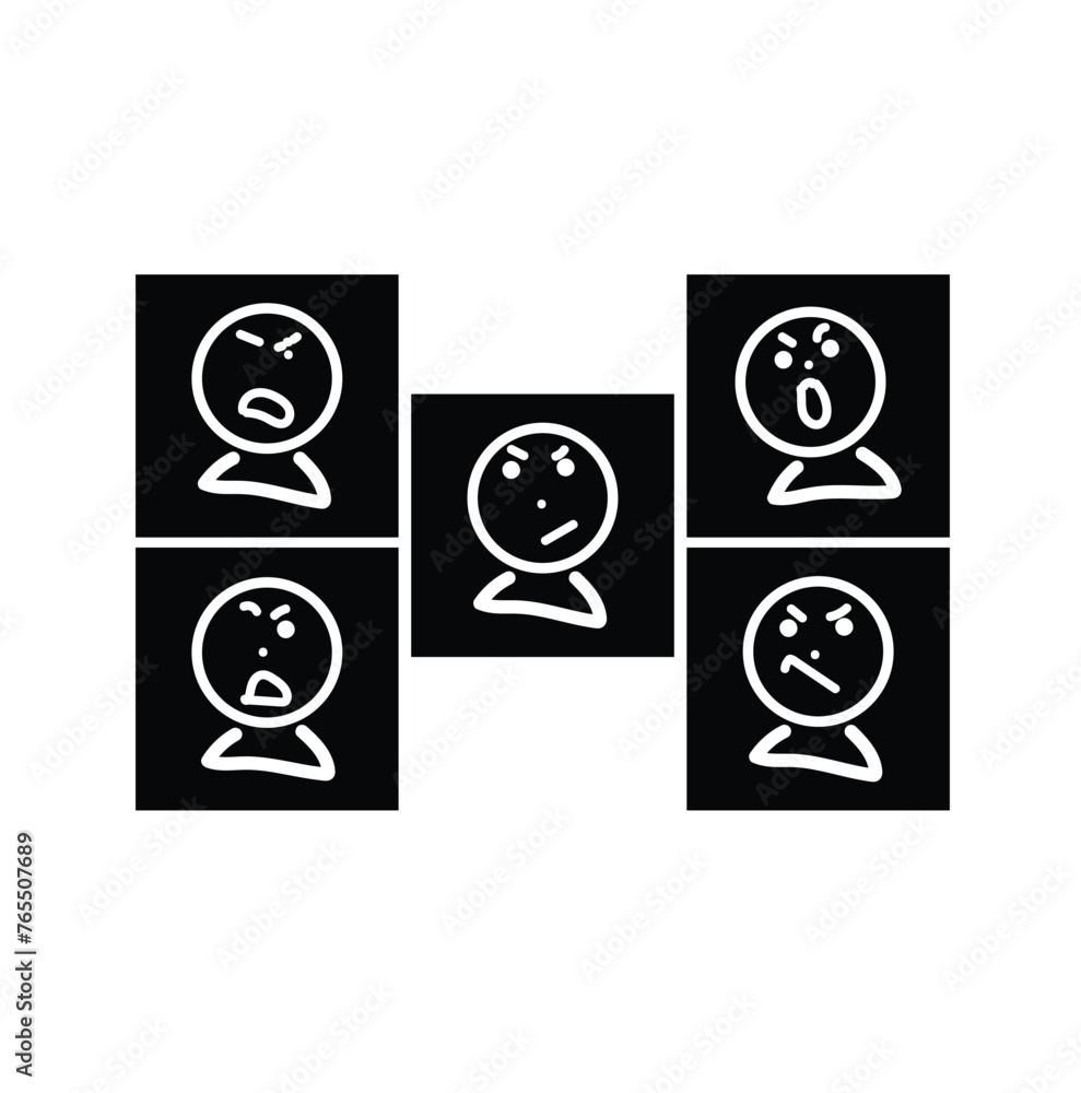 Aggressive Cartoon With Angry Expression. Vector Illustration Isolated On White Background Aggressive Cartoon With Angry Expression. Vector Illustration Isolated On White Background