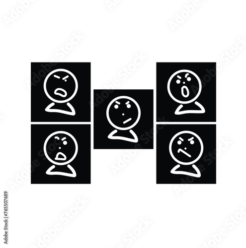 Aggressive Cartoon With Angry Expression. Vector Illustration Isolated On White Background