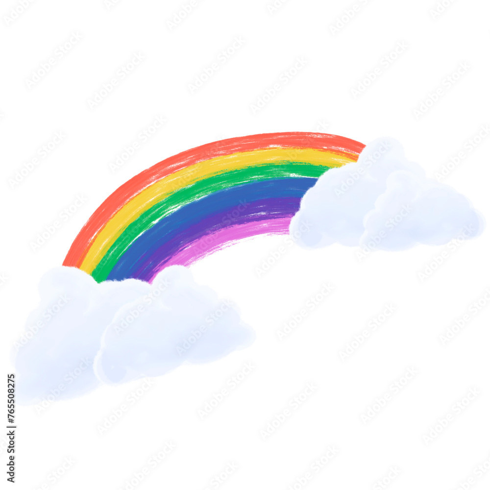 Fototapeta premium rainbow in the clouds watercolor