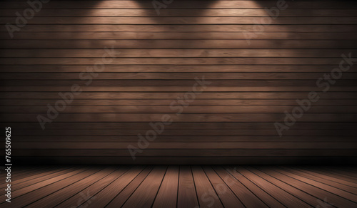 wooden room with wall and spotlights