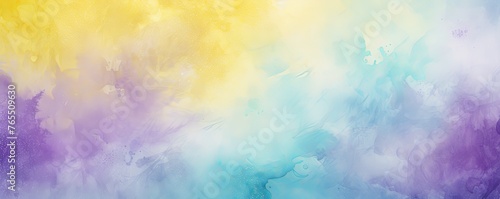 White and yellow watercolour splatter background, purple yellow