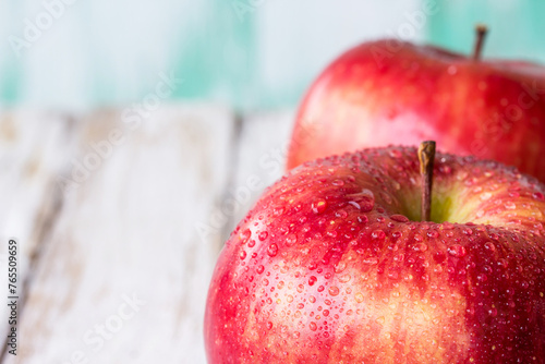 Close up fresh red apple