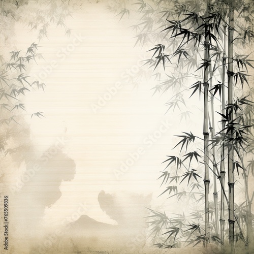 white bamboo background with grungy text © Celina