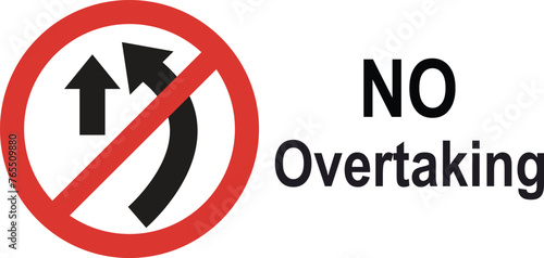 No overtaking sign vector