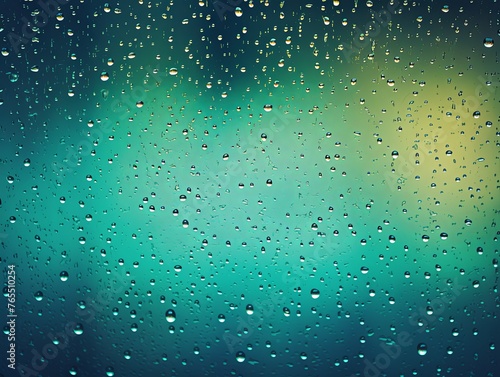 White rain drops on an old window screen with abstract background