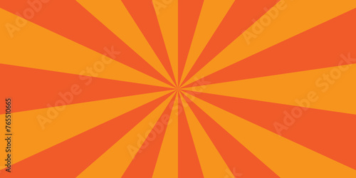 Abstract orange and red sunburst backdrop background with rays design. geometric ray sun texture design wallpaper.	