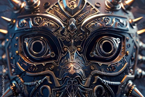 a close up of a mask