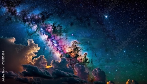 Colorful space galaxy cloud nebula Star night cosmos Universe © SANTANU PATRA