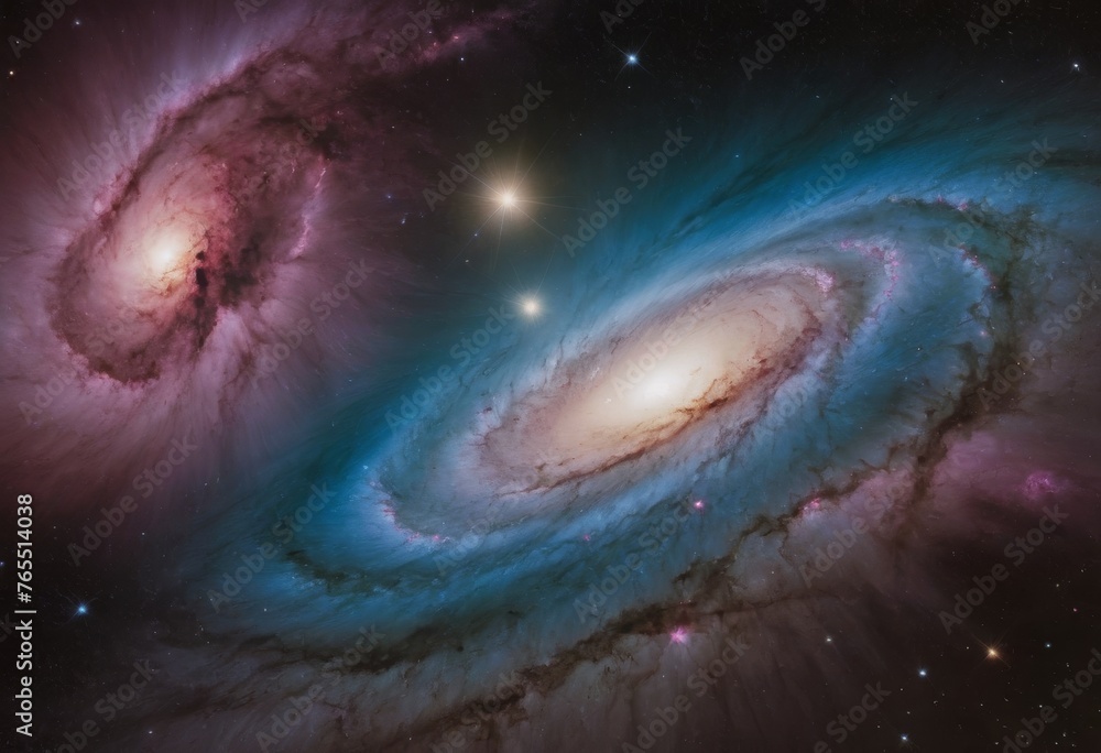 Galaxy with colorful nebula