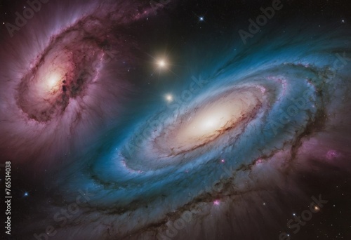 Galaxy with colorful nebula