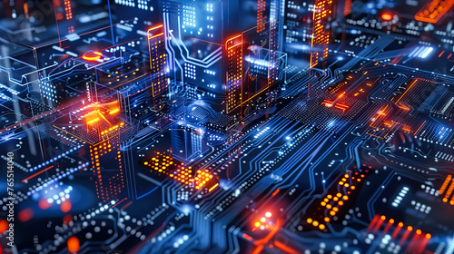A deep dive into digital computing and technology, featuring intricate circuit boards and the essence of modern engineering
