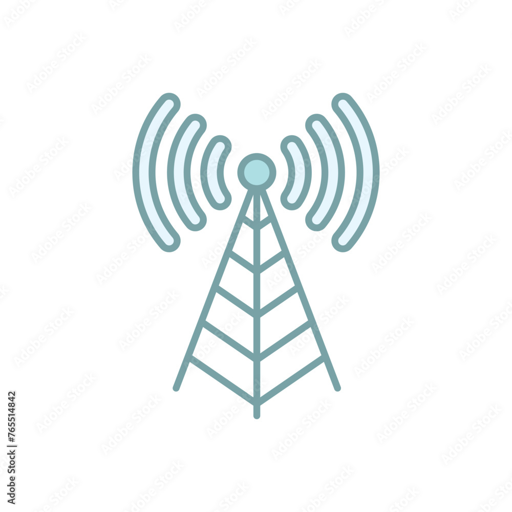 Blue Line Radio Antenna Call vector icon Blue Line Radio Antenna Call vector icon