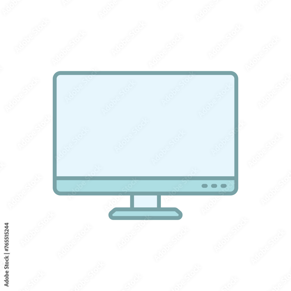 Blue Line Monitor Screen Call vector icon Blue Line Monitor Screen Call vector icon