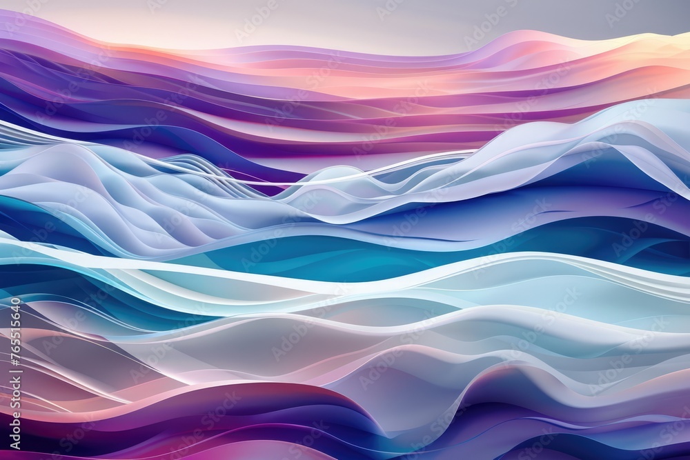 Wavy lines in a tranquil harmony of pastel colors. Wavy lines in a tranquil harmony of pastel colors.