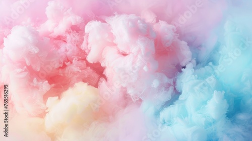 Colorful cotton candy in soft pastel color background