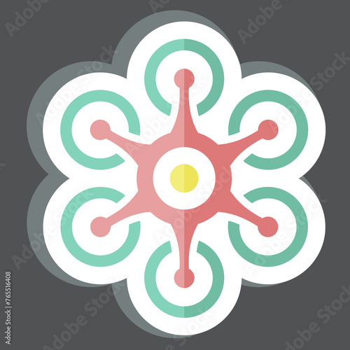 Sticker Hexacopter. related to Drone symbol. simple design editable. simple illustration