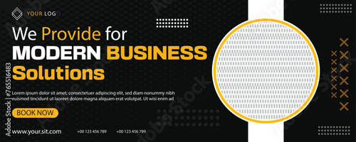 new creative business banner design with images and text places and background elements and shapes 