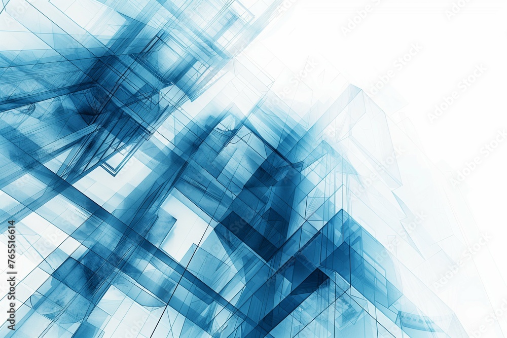 Architectural Elegance: Abstract Blue and White Background with Construction Theme, Double Exposure and Transparent Layers, Flat Lay Geometric Shapes in Digital Art Style Architectural Elegance: Abstract Blue and White Background with Construction Theme, Double Exposure and Transparent Layers, Flat Lay Geometric Shapes in Digital Art Style