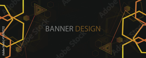banner new professional design in black and yellow color with image and text place in background elements 
