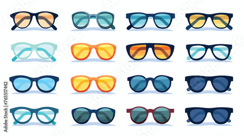 Vector glasses icons Flat vector isolated on white background