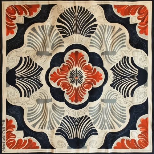 A vintage textile pattern reimagined in a contemporary color palette blending tradition with modernity