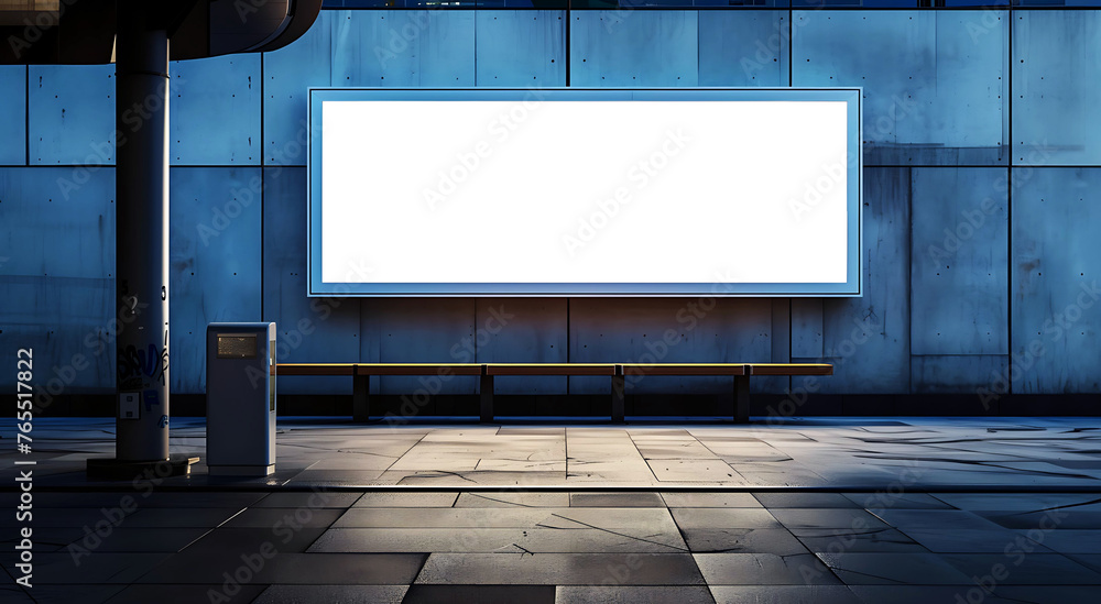 A billboard that has a blank space inside the frame to add text or images for advertising products and services. A billboard that has a blank space inside the frame to add text or images for advertising products and services.