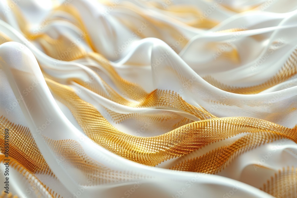 Flowing weave patterns of gold and white Flowing weave patterns of gold and white