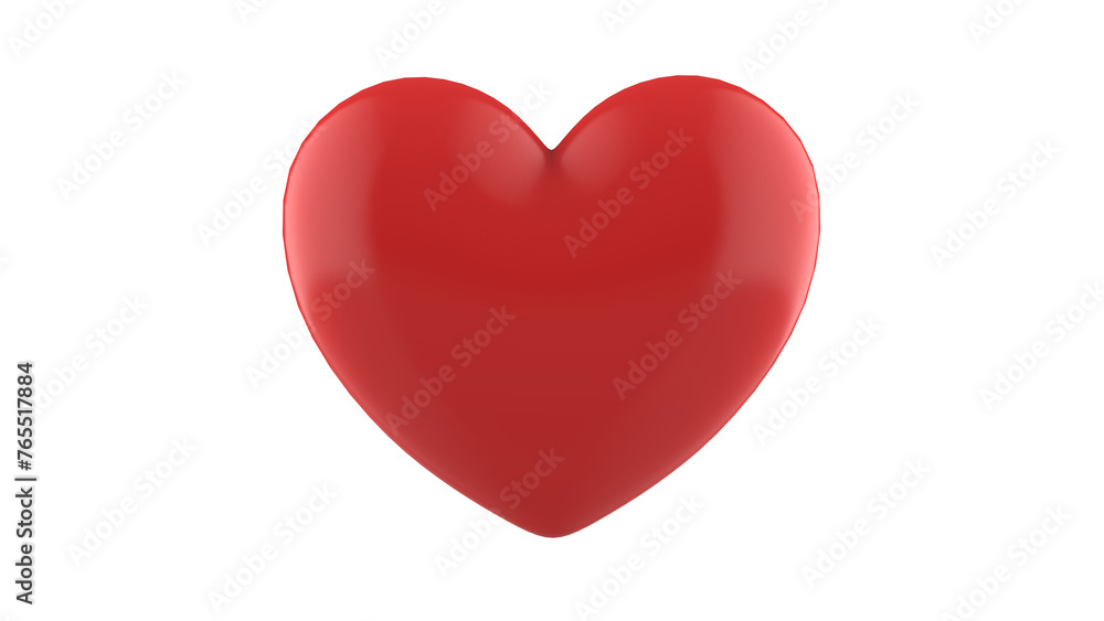 red heart isolated on white