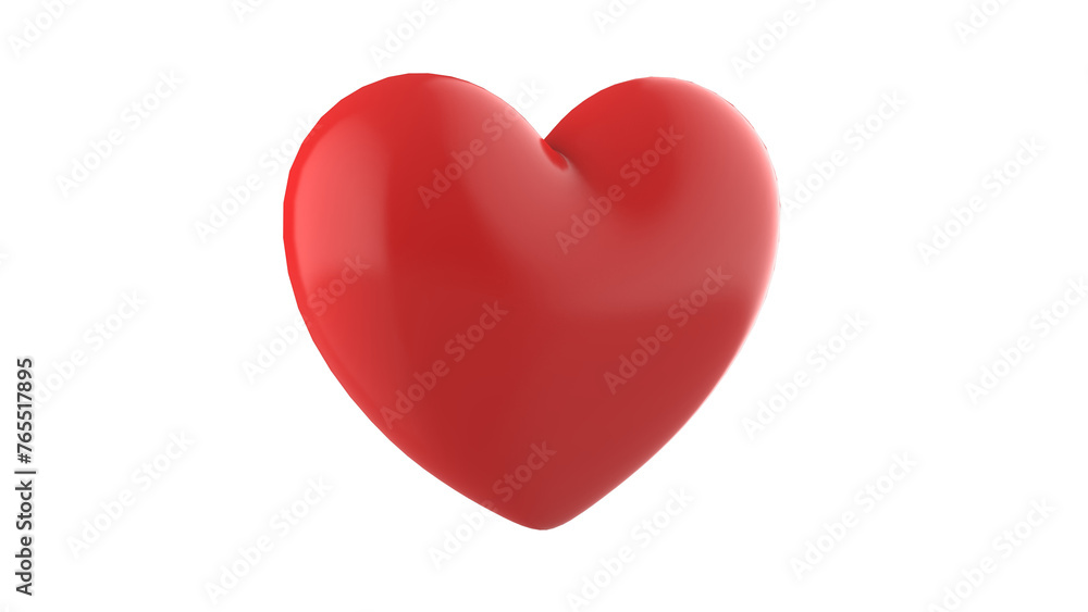 red heart isolated on white