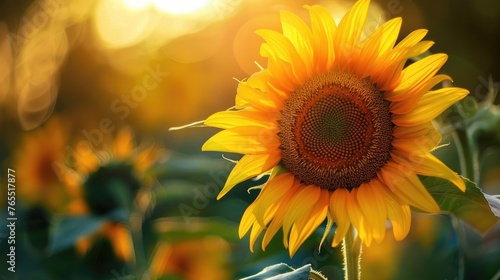 close up photo sunflower Generative AI © Dvid