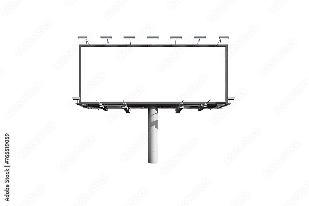 White transparent billboard on transparent background. White transparent billboard on transparent background.