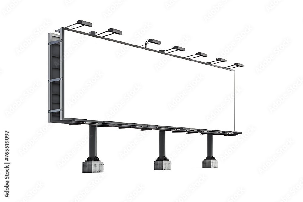 White transparent billboard on transparent background. White transparent billboard on transparent background.