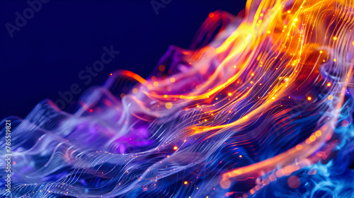 Abstract art with swirling patterns of light and color, creating a dynamic and vibrant backdrop that combines elements of fire, smoke, and fluid motion