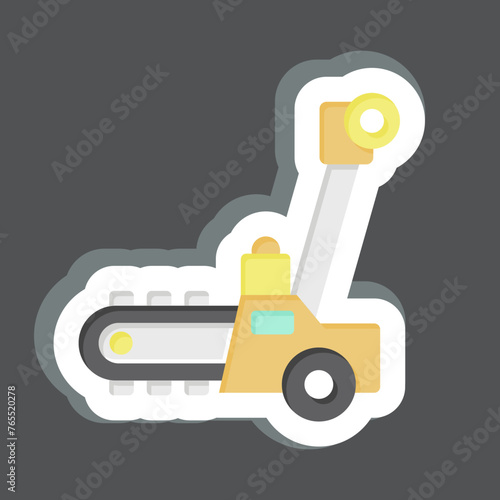 Sticker Trencher. related to Construction Vehicles symbol. simple design editable. simple illustration