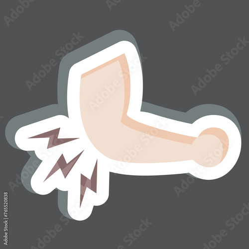 Sticker Elbow. related to Orthopedic symbol. simple design editable. simple illustration
