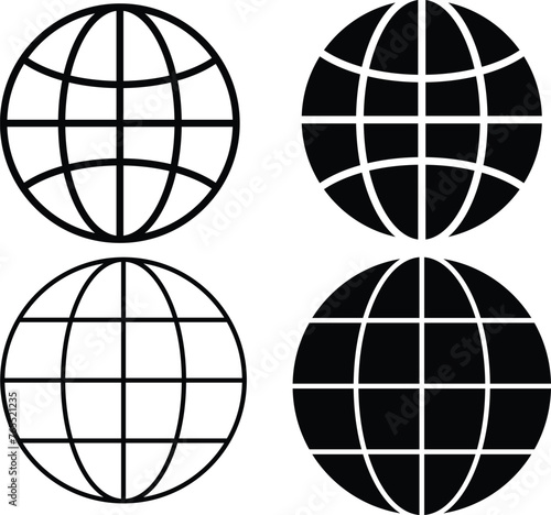World icon flat. Globe icon illustration