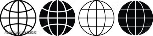 World icon flat. Globe icon illustration photo