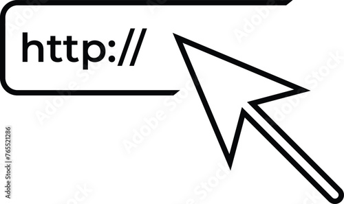 Browser Address Bar with HTTPS Protocol Sign. Search Form Templates for Mobile and Websites.