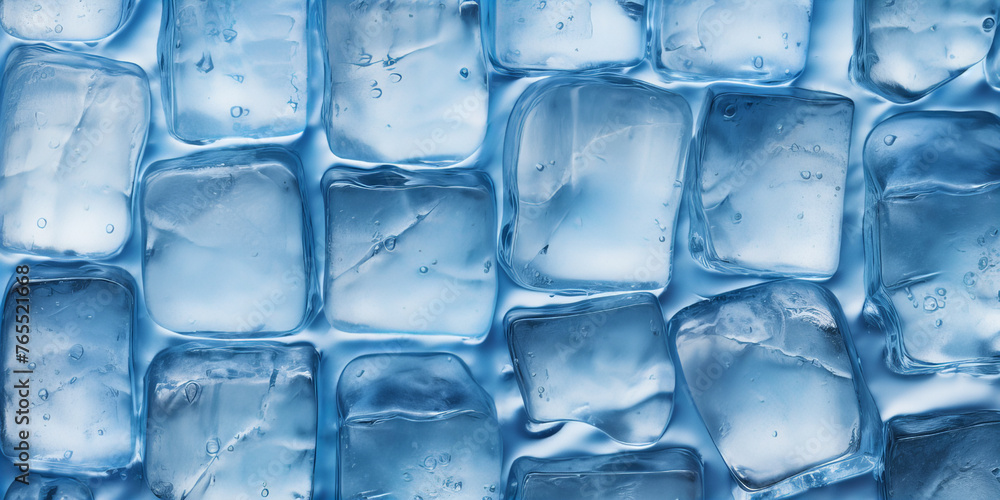 A many blue ice cubes pattern. A many blue ice cubes pattern.